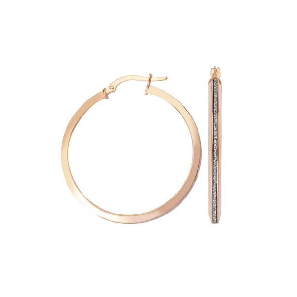 Hoop Earrings SML OVAL GLITTER LIGHTZ HOOP EAR Hoop Earrings SML OVAL GLITTER LIGHTZ HOOP EAR